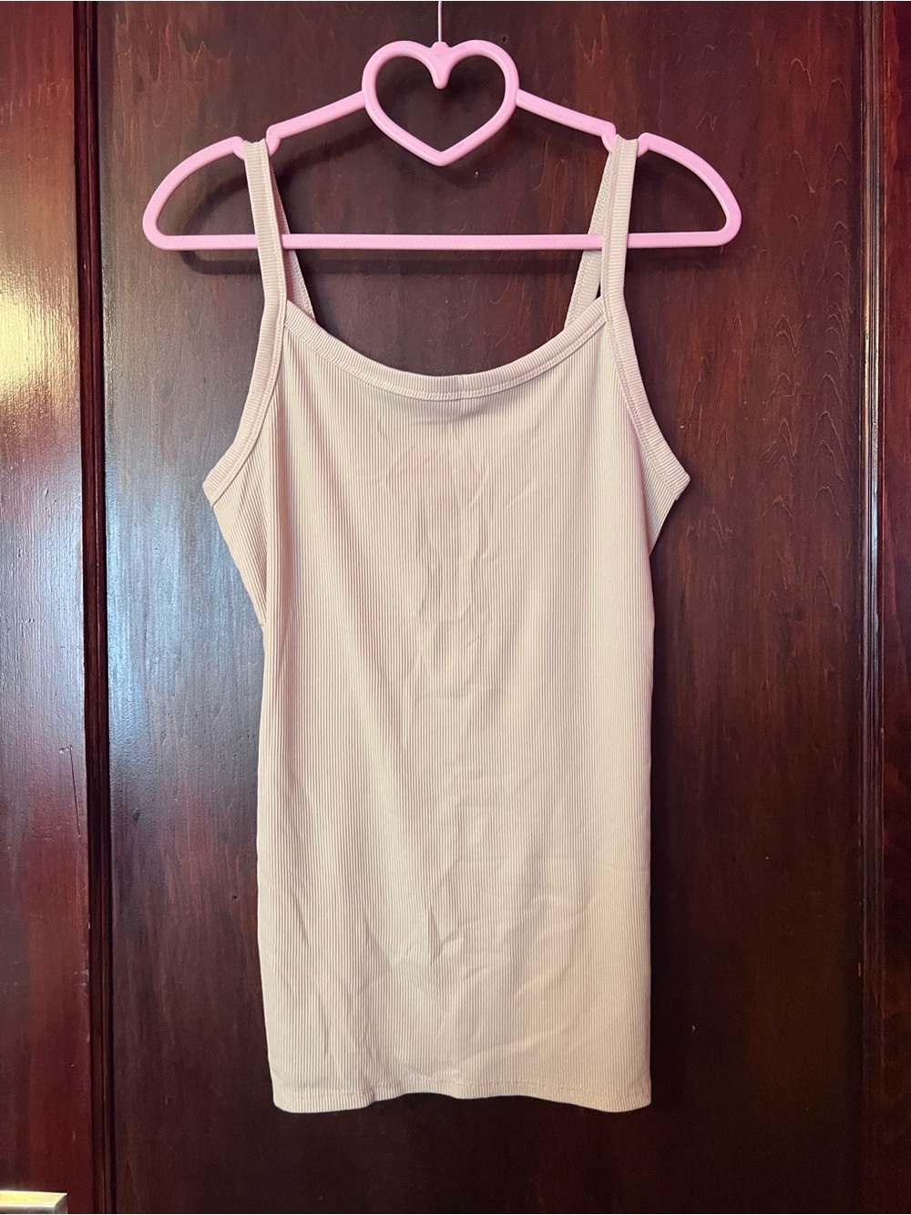 No Boundaries Light Beige Ribbed Camisole Tank